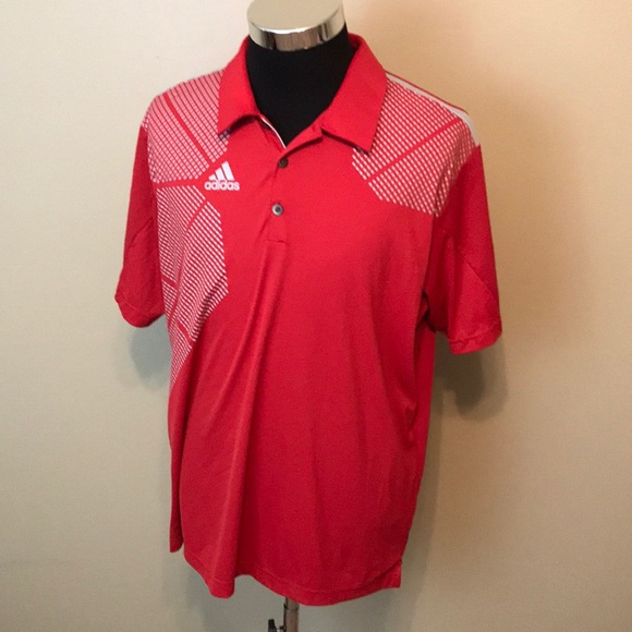 adidas Other - Adidas men’s L red golf polo shirt EUC